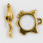 16mm Antique Gold Pewter Cat Toggle Clasp #CLA124-General Bead