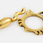 16mm Antique Gold Pewter Cat Toggle Clasp #CLA124-General Bead