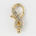 25mm x 11.5mm Bright Gold Pavé Crystal Infinity Symbol Lobster Clasp #CLA171-General Bead