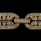 35.5mm x 11mm Bright Gold Pavé Crystal 3 Loop Buckle Clasp #CLA172-General Bead