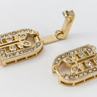 35.5mm x 11mm Bright Gold Pavé Crystal 3 Loop Buckle Clasp #CLA172-General Bead