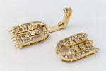 35.5mm x 11mm Bright Gold Pavé Crystal 3 Loop Buckle Clasp #CLA172-General Bead