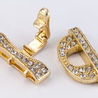 26mm x 24.5mm Bright Gold Pavé D&T Shape 3 Loop Buckle Clasp #CLA176-General Bead