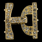 26mm x 24.5mm Bright Gold Pavé D&T Shape 3 Loop Buckle Clasp #CLA176-General Bead