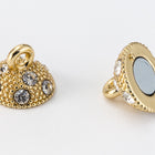 14mm Bright Gold Faceted Crystal Magnetic Clasp #CLA180-General Bead