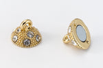 14mm Bright Gold Faceted Crystal Magnetic Clasp #CLA180-General Bead