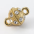 14mm Bright Gold Faceted Crystal Magnetic Clasp #CLA180-General Bead