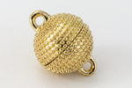 18mm x 13mm Bright Gold Round Studded Magnetic Clasp #CLA181-General Bead
