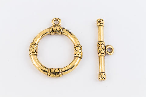 26mm x 28mm Antique Gold Pewter Toggle Clasp (25 Pcs) #CLA195-General Bead