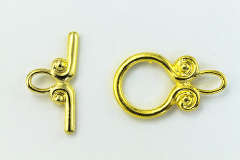 12mm Bright Gold Spiral Toggle Clasp #CLA144-General Bead
