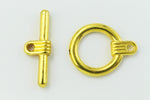 16mm Bright Gold Art Deco Toggle Clasp #CLA206-General Bead