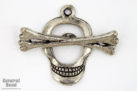 20mm Antique Silver Skull Toggle Clasp #CLB047-General Bead
