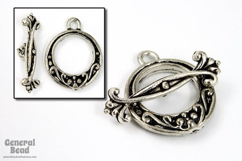 20mm Antique Silver Victorian Style Toggle Clasp #CLB119-General Bead