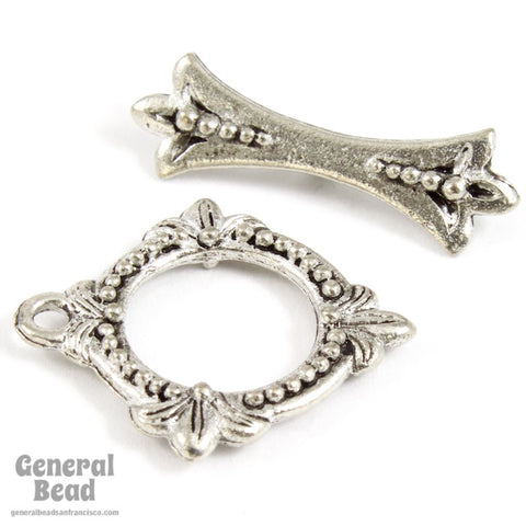 20mm Antique Silver Trefoil Toggle Clasp (25 Sets) #CLB116-General Bead