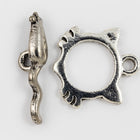 16mm Antique Silver Pewter Cat Toggle Clasp #CLB124-General Bead