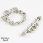15mm Antique Silver Wrapped 3 Strand Pewter Toggle Clasp #CLB126-General Bead