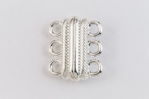 20mm x 17mm Silver 3 Loop Magnetic Clasp #CLB156-General Bead