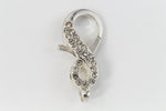 25mm x 11.5mm Bright Silver Pavé Crystal Infinity Symbol Lobster Clasp #CLB171-General Bead