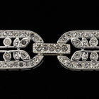 35.5mm x 11mm Bright Silver Pavé Crystal 3 Loop Buckle Clasp #CLB172-General Bead