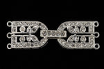 35.5mm x 11mm Bright Silver Pavé Crystal 3 Loop Buckle Clasp #CLB172-General Bead