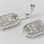 35.5mm x 11mm Bright Silver Pavé Crystal 3 Loop Buckle Clasp #CLB172-General Bead