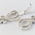 44mm x 10mm Bright Silver Pavé Crystal 1 Loop Buckle Clasp #CLB173-General Bead