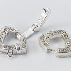 25mm x 14.5mm Bright Silver Pavé Crystal 2 Loop Buckle Clasp #CLB174-General Bead