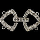 25mm x 14.5mm Bright Silver Pavé Crystal 2 Loop Buckle Clasp #CLB174-General Bead
