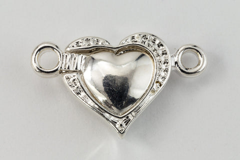19mm Bright Silver Heart Magnetic Clasp #CLB182-General Bead