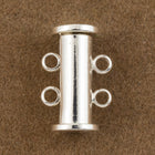 14mm x 10mm Bright Silver 2 Loop Magnetic Slide Clasp #CLB187-General Bead