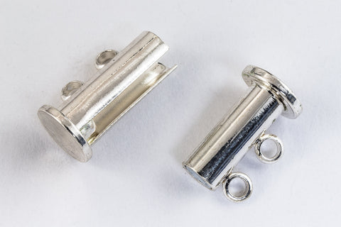 14mm x 10mm Bright Silver 2 Loop Magnetic Slide Clasp #CLB187-General Bead
