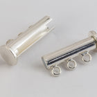 20mm x 10mm Bright Silver 3 Loop Magnetic Slide Clasp #CLB188-General Bead