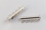 26mm x 10mm Bright Silver 4 Loop Magnetic Slide Clasp #CLB189-General Bead