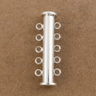 30mm x 10mm Bright Silver 5 Loop Magnetic Slide Clasp #CLB190-General Bead