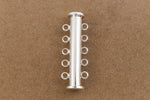 30mm x 10mm Bright Silver 5 Loop Magnetic Slide Clasp #CLB190-General Bead