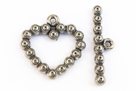 30mm Pewter Heart Toggle Clasp (12 Pcs) #CLB197-General Bead