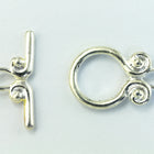 12mm Bright Silver Spiral Toggle Clasp #CLB144-General Bead