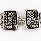 50mm x 25mm Silver "Bali" Hook and Eye Clasp with 3 Loops #CLBA212-General Bead