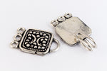 30mm x 15mm Silver "Bali" Hook and Eye Clasp with 3 Loops #CLBA213-General Bead