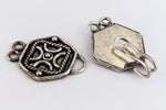 26mm x 20mm Silver "Bali" Hook and Eye Clasp with 2 Loops #CLBA215-General Bead