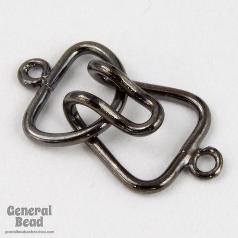 10mm Gunmetal Hook and Eye Clasp Set with 1 Loop-General Bead
