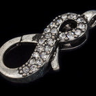 25mm x 11.5mm Antique Silver Pavé Crystal Infinity Symbol Lobster Clasp #CLC171-General Bead