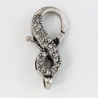 25mm x 11.5mm Antique Silver Pavé Crystal Infinity Symbol Lobster Clasp #CLC171-General Bead