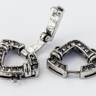 25mm x 14.5mm Antique Silver Pavé Crystal 2 Loop Buckle Clasp #CLC174-General Bead