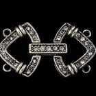 25mm x 14.5mm Antique Silver Pavé Crystal 2 Loop Buckle Clasp #CLC174-General Bead