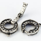 35mm x 22mm Antique Silver Pavé Crystal Round 2 Loop Buckle Clasp #CLC177-General Bead