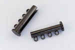 26mm x 10mm Gunmetal 4 Loop Magnetic Slide Clasp #CLC189-General Bead