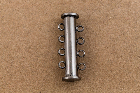 26mm x 10mm Gunmetal 4 Loop Magnetic Slide Clasp #CLC189-General Bead