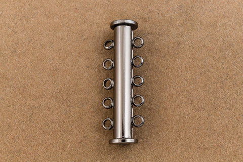 30mm x 10mm Gunmetal 5 Loop Magnetic Slide Clasp #CLC190-General Bead