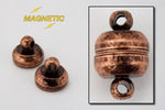 6mm x 11mm Antique Copper Round Magnetic Clasp-General Bead